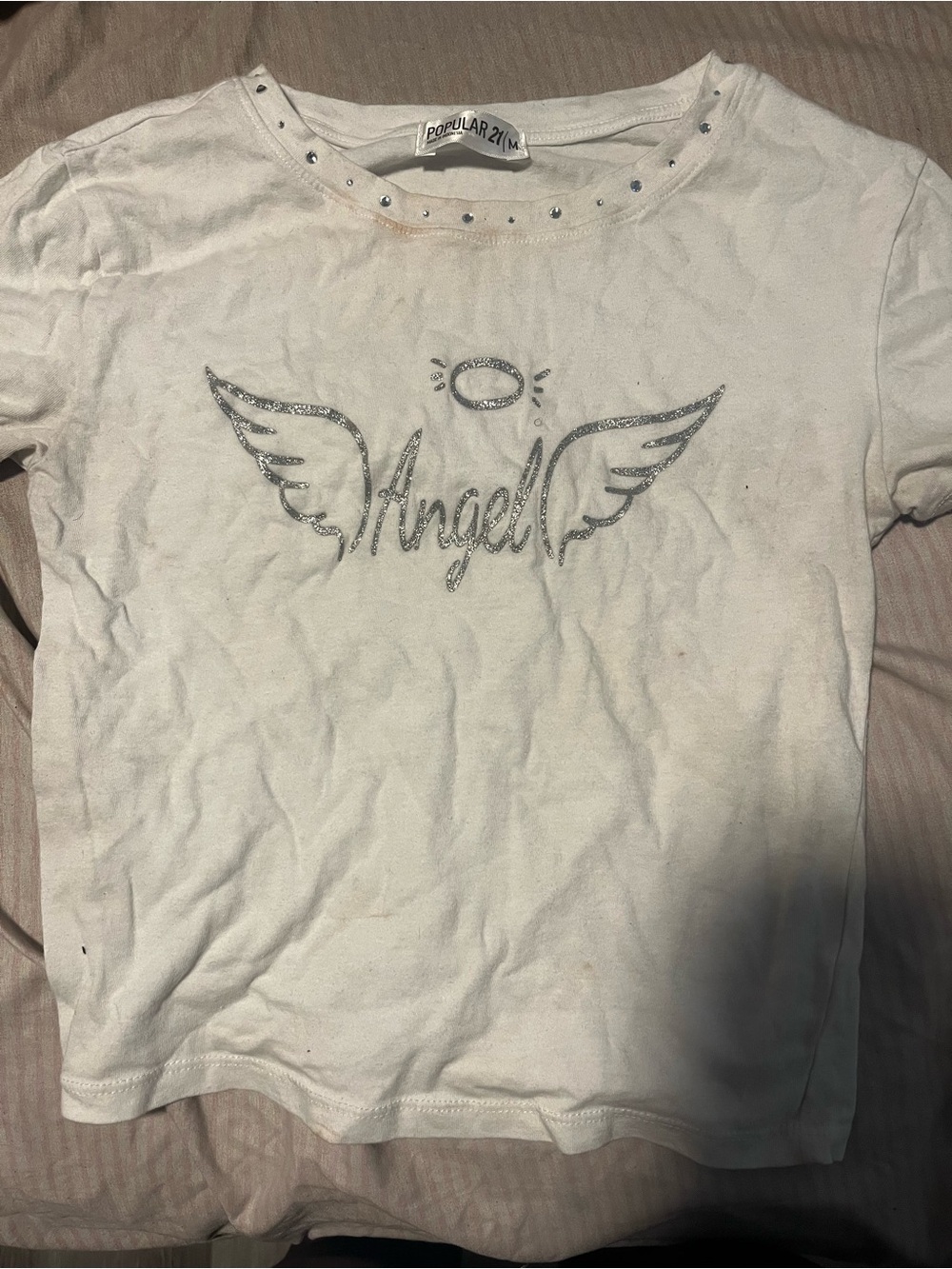 Girls' White Angel Graphic Tee